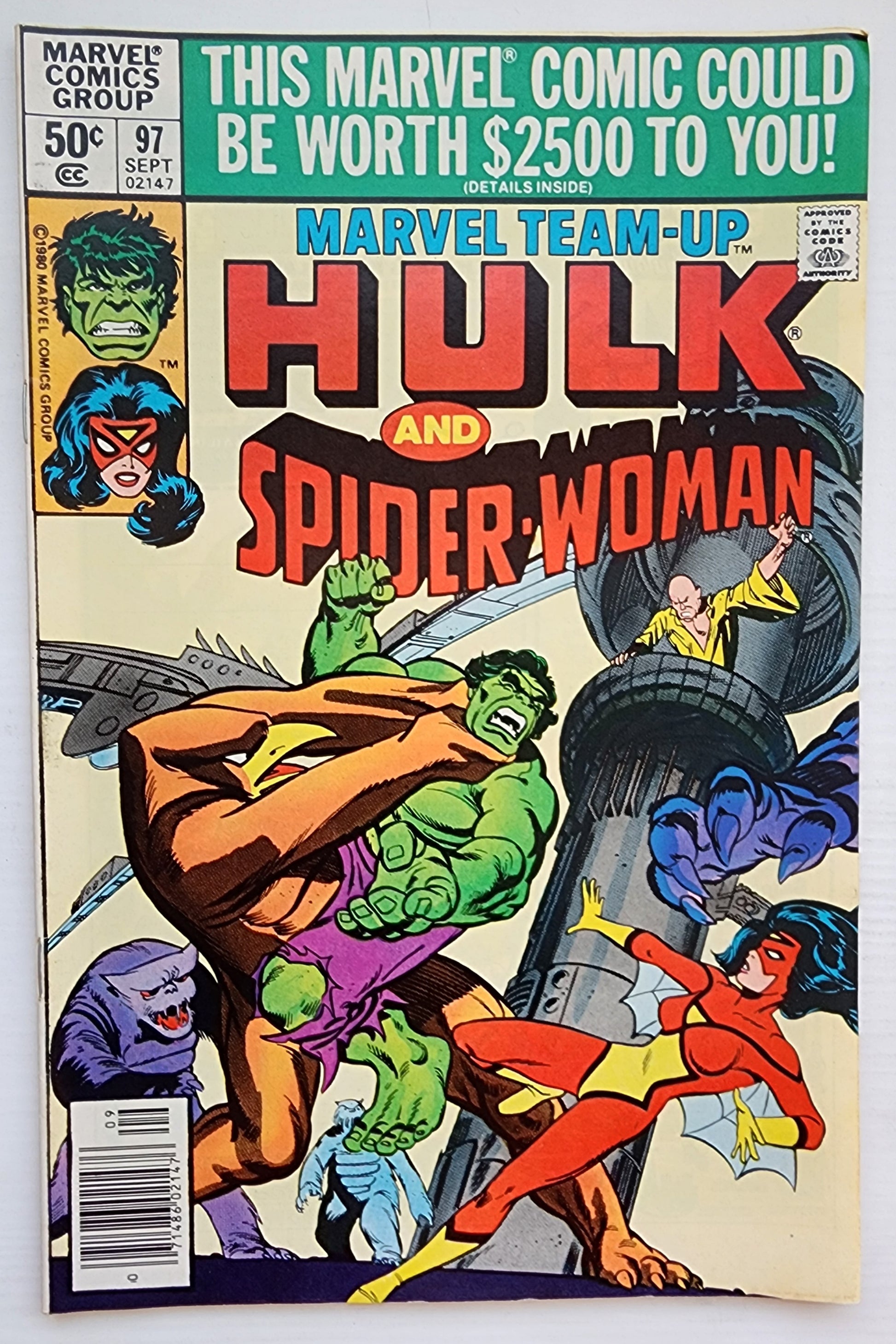 MARVEL TEAM-UP #97 HULK SPIDER-WOMAN NEWSSTAND 1980 Marvel Team-Up MARVEL COMICS