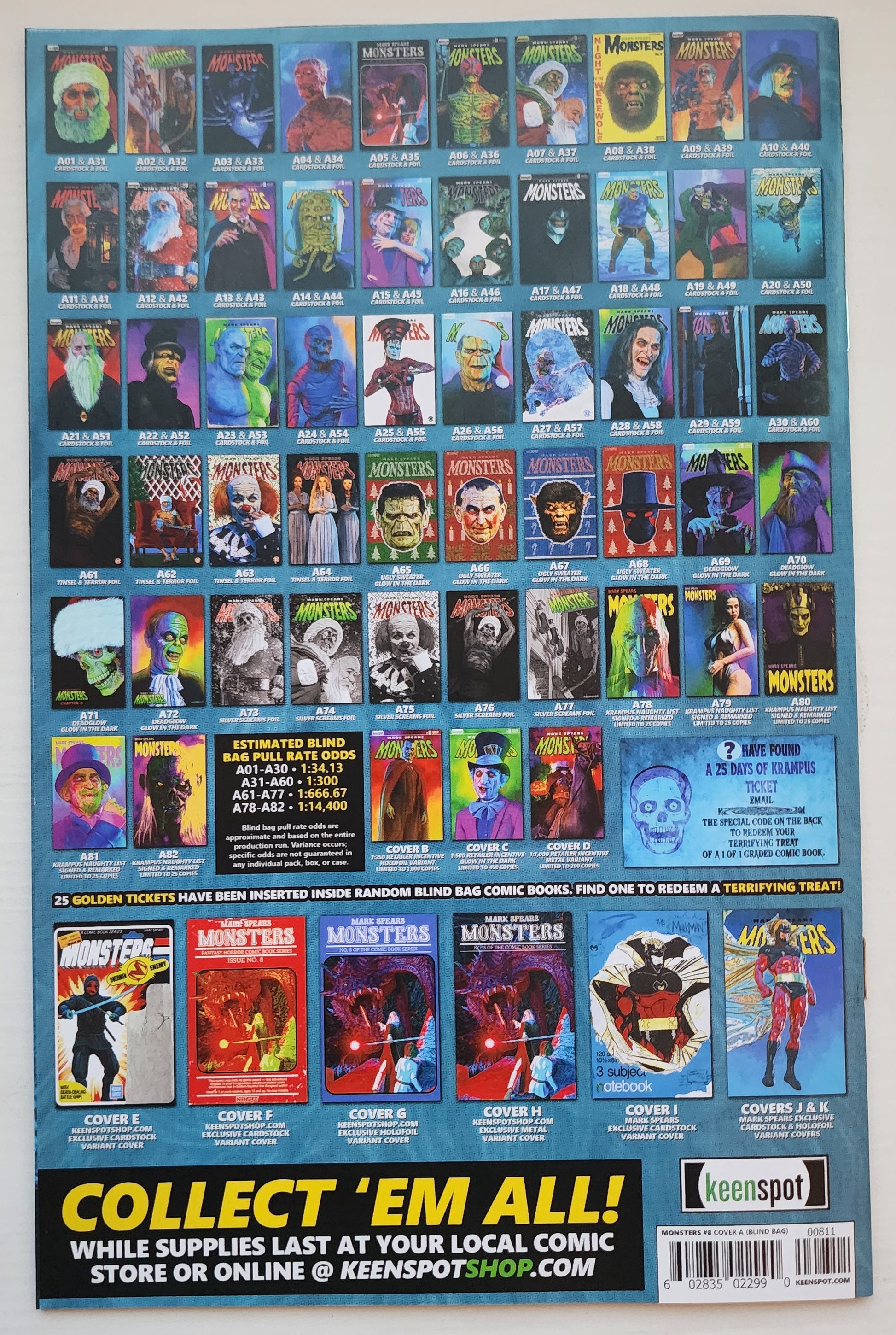 MARK SPEARS MONSTERS #8 BLIND BAG VARIANT A16 Universal Monsters KEENSPOT ENTERTAINMENT