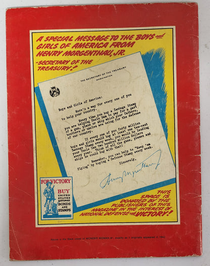 DC FAMOUS FIRST EDITION BLUE RIBBON F-6 WONDER WOMAN LIMITED COLLECTORS EDITION TREASURY SIZE 1975 Justice League of America DC COMICS