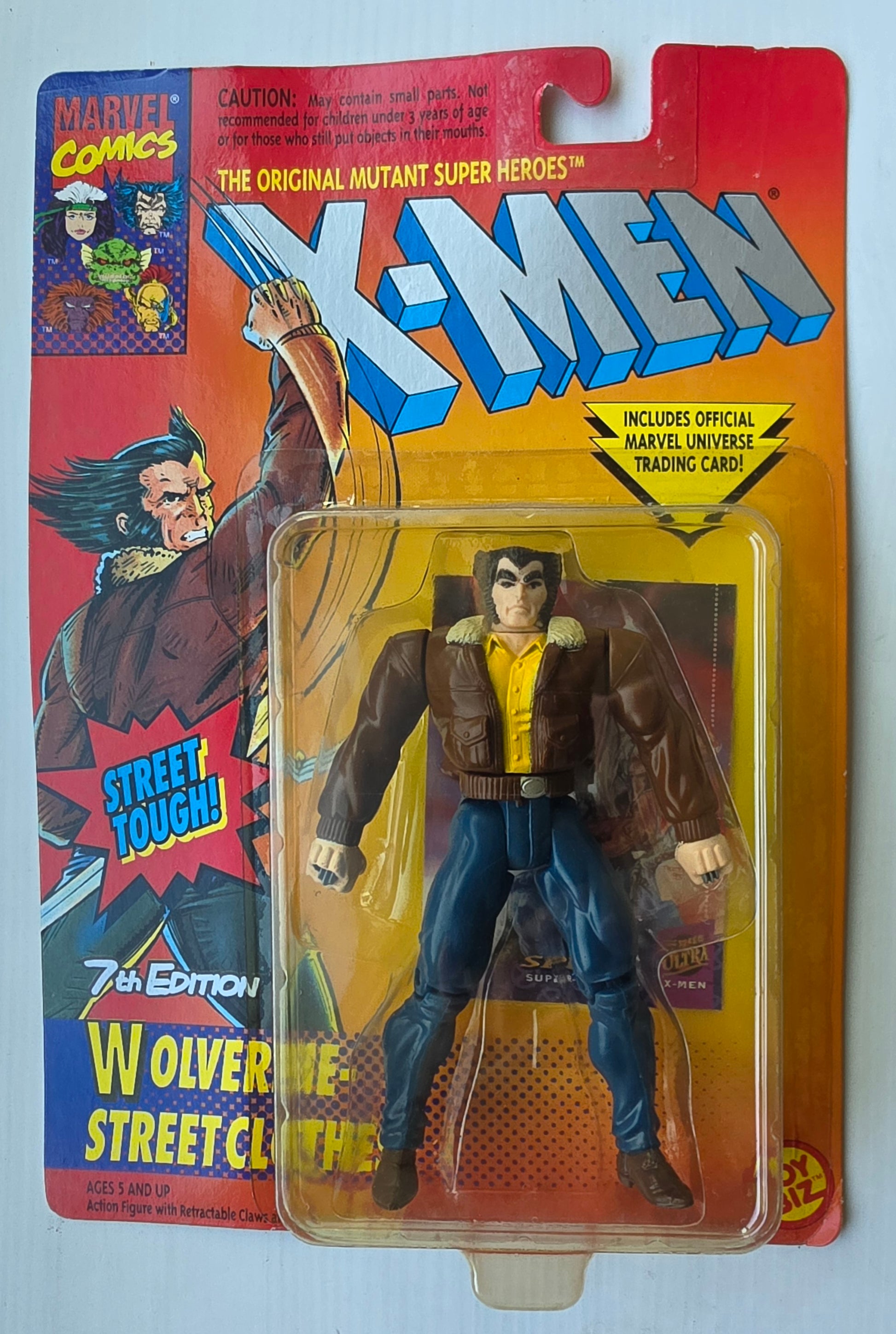 TOY BIZ UNCANNY X-MEN WOLVERINE STREET CLOTHES 7TH EDITION ACTION FIGURE 1994 X-Men Toy Biz