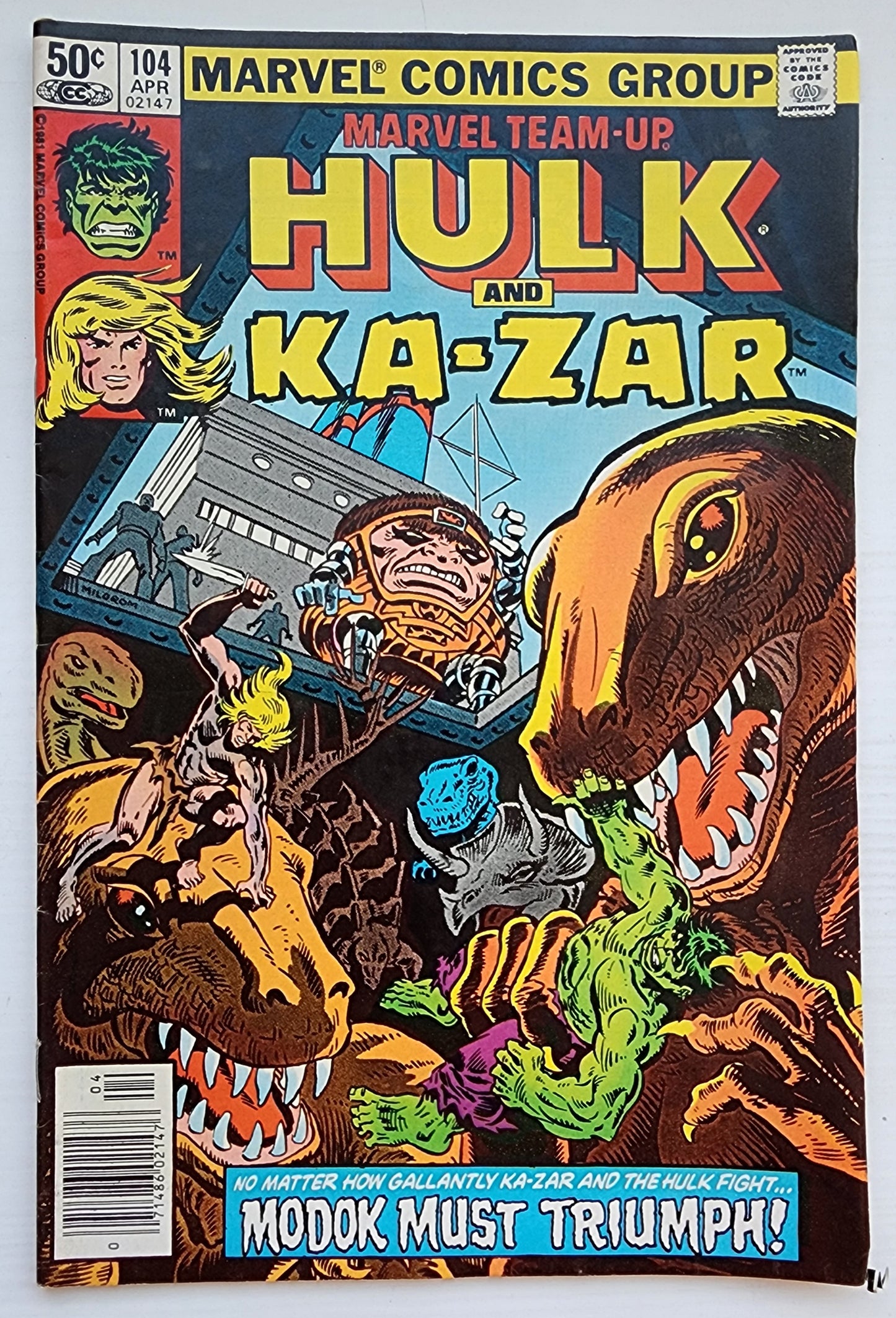 MARVEL TEAM-UP #104 HULK KA-ZAR NEWSSTAND 1981 Marvel Team-Up MARVEL COMICS
