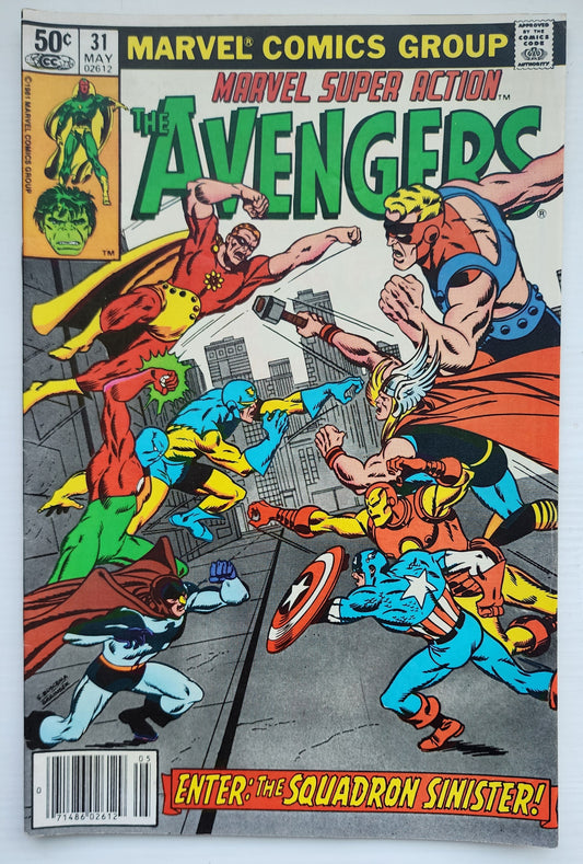 MARVEL SUPER ACTION #31 AVENGERS NEWSSTAND 1981 Marvel Super Action MARVEL COMICS