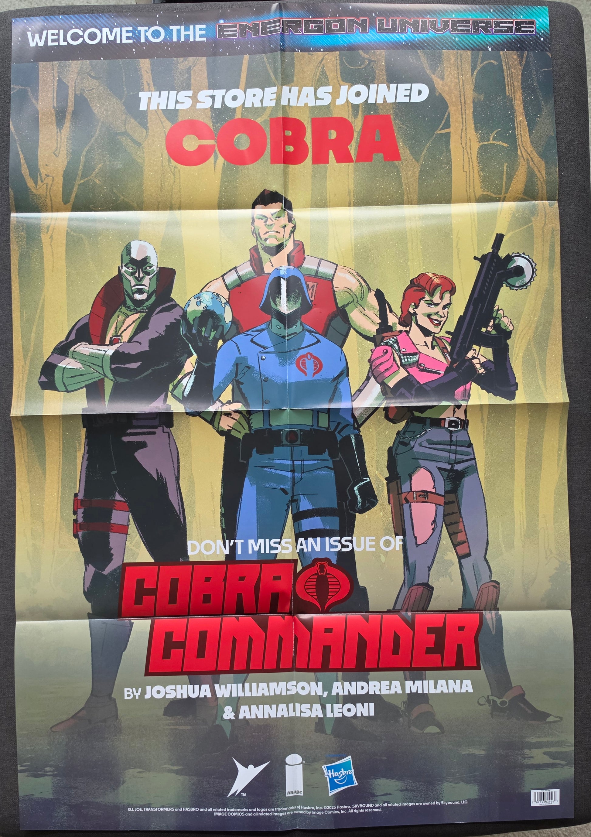 GI JOE COMBRA COMMANDER DUKE DOUBLE SIDED FOLDED PROMOTIONAL POSTER Batman DC COMICS
