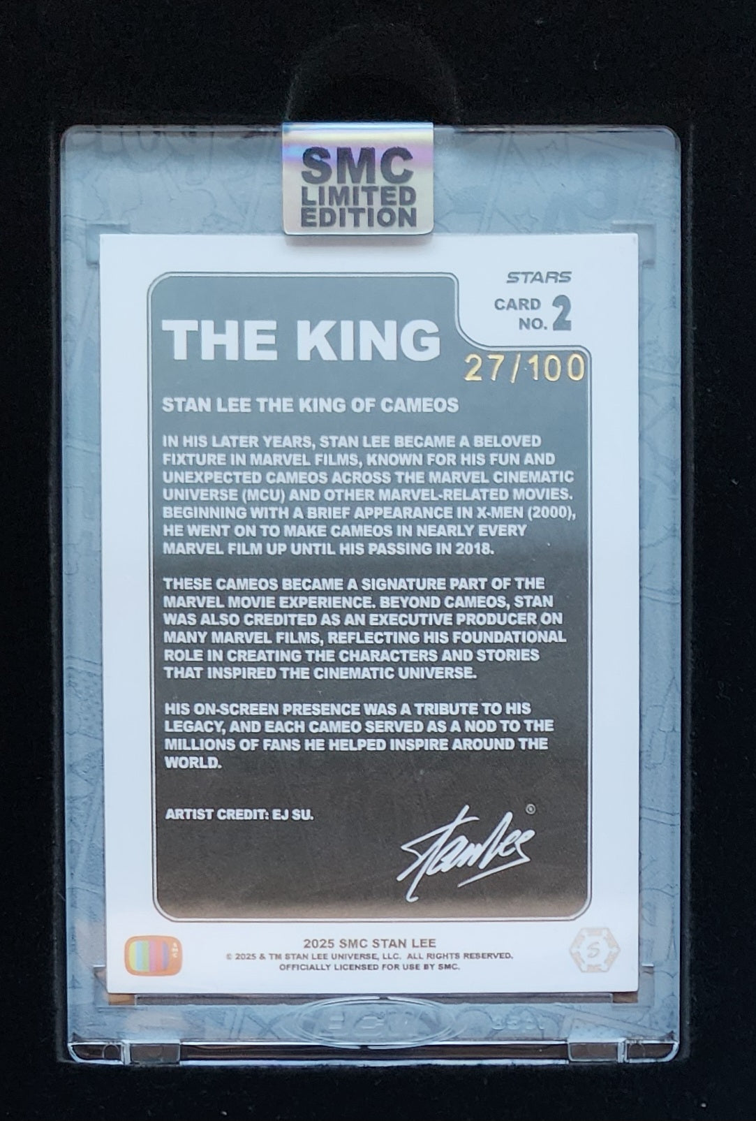 STAN LEE EXCELSIOR! STARS CHASE SATURDAY MORNING CARDS BOX SIGNED & REMARK BY EJ SU 2025 CARDS SATURDAY MORNING CARDS