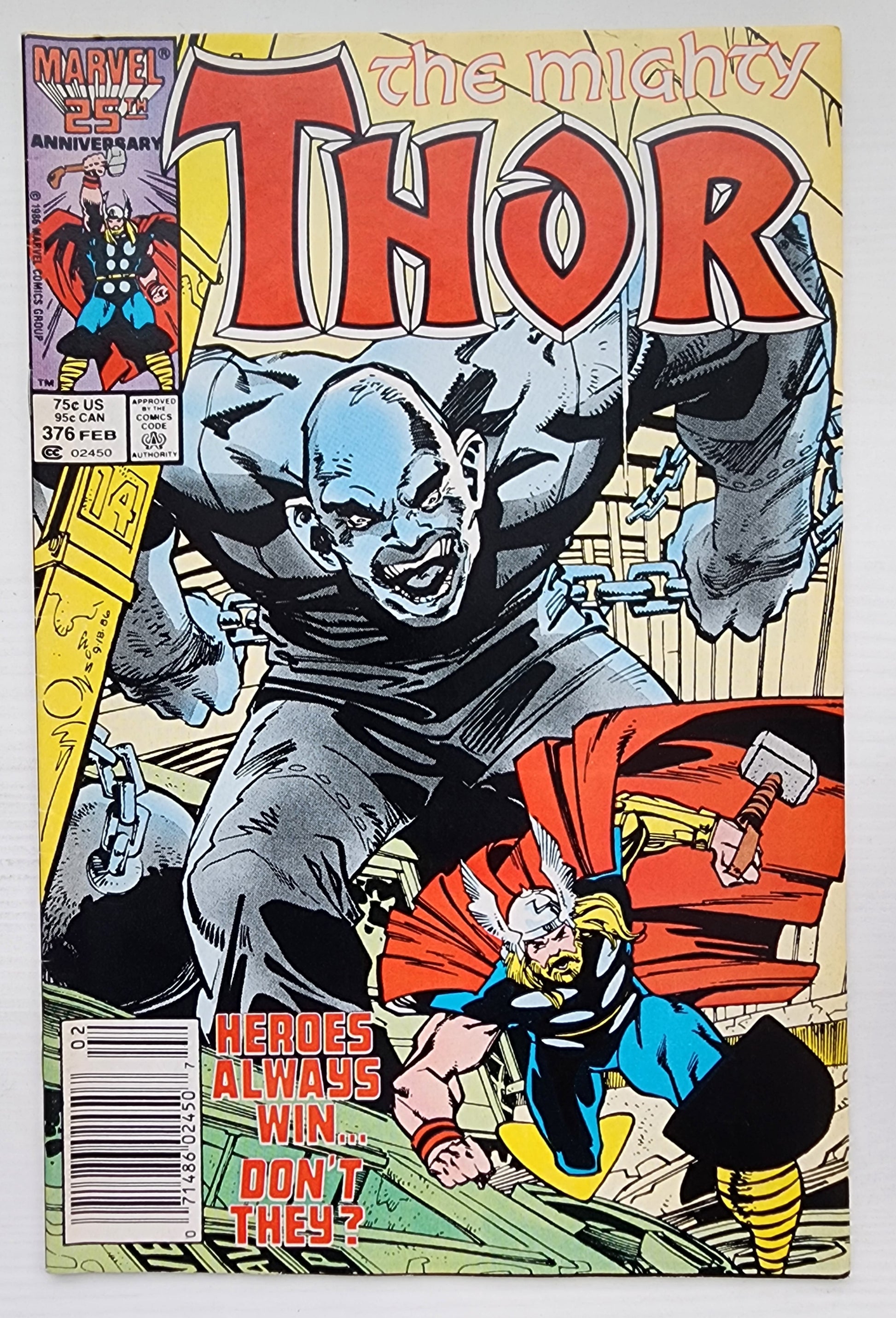 THOR #376 NEWSSTAND 1986 Thor MARVEL COMICS