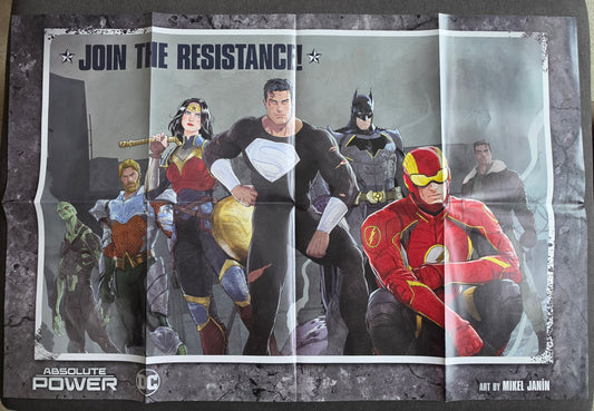 ABSOLUTE POWER RESISTANCE FOLDED PROMOTIONAL POSTER Batman DC COMICS