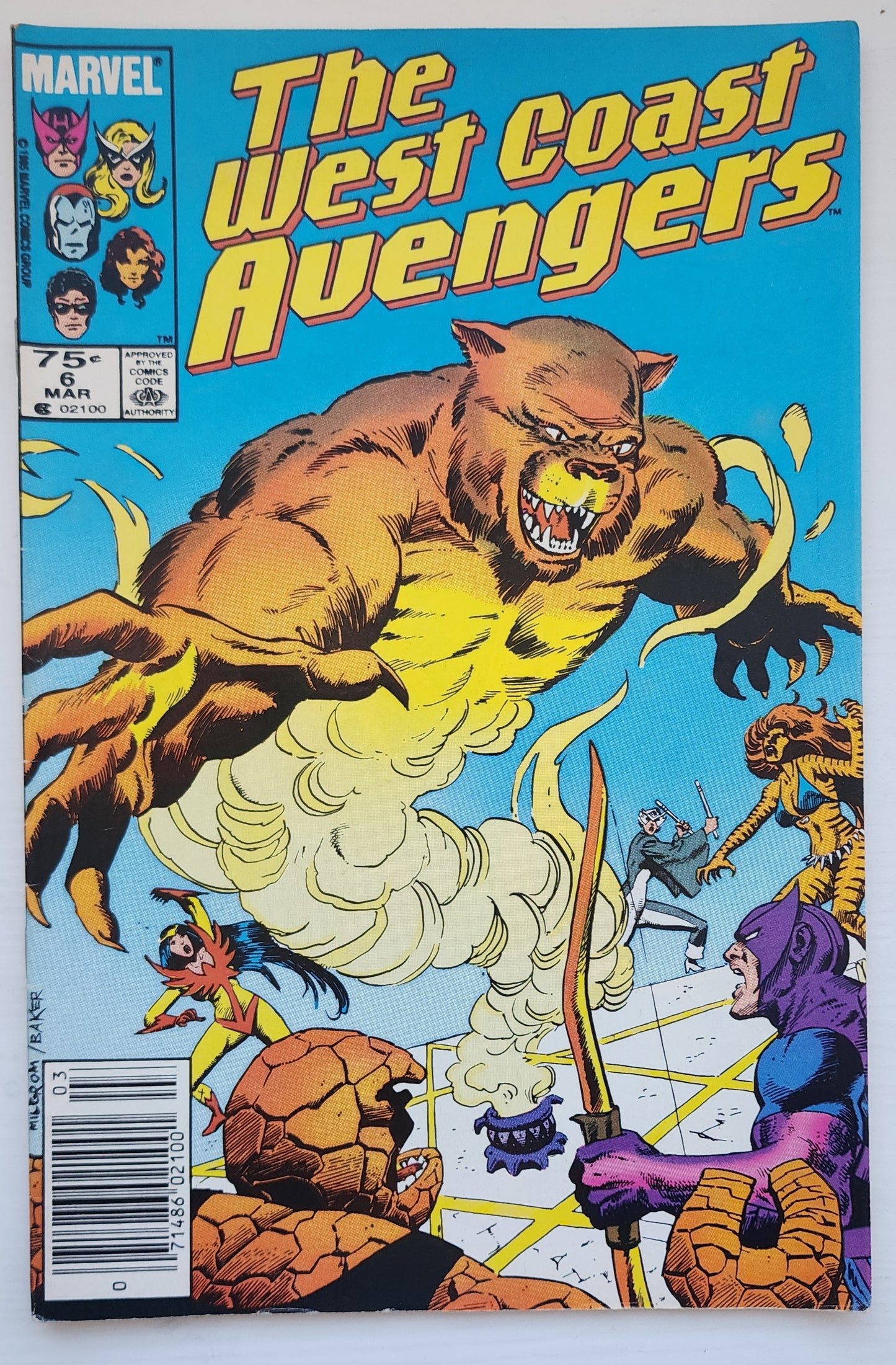 WEST COAST AVENGERS #6 NEWSSTAND 1986 West Coast Avengers MARVEL COMICS