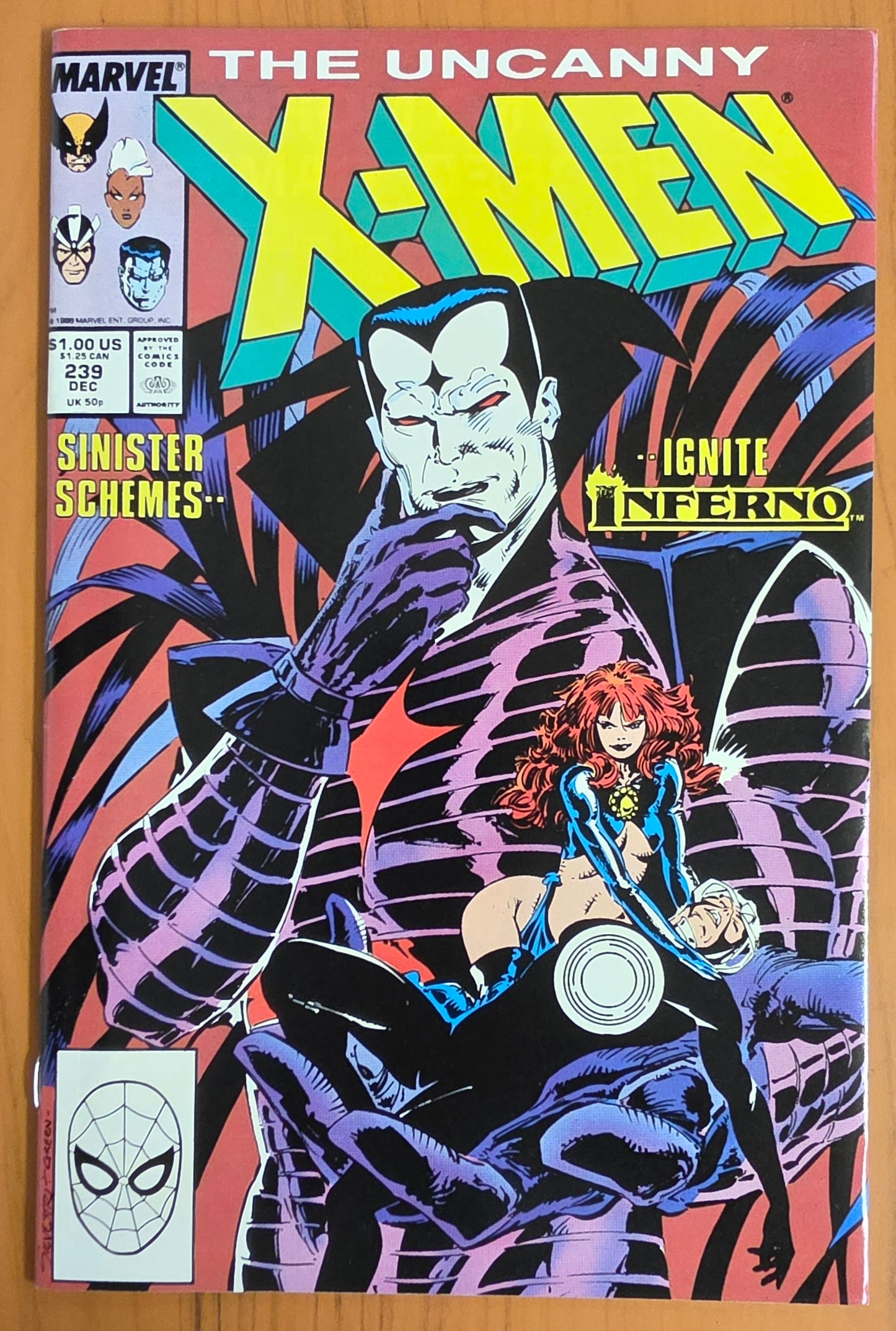 UNCANNY X-MEN #239 1988 (1ST COVER APP MR SINISTER) [J02] Uncanny X-Men MARVEL COMICS