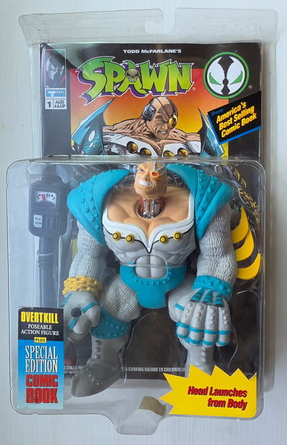 MCFARLANE TOYS SPAWN OVERTKILL WITH COMIC BOOK [J02] Spawn Todd Toys