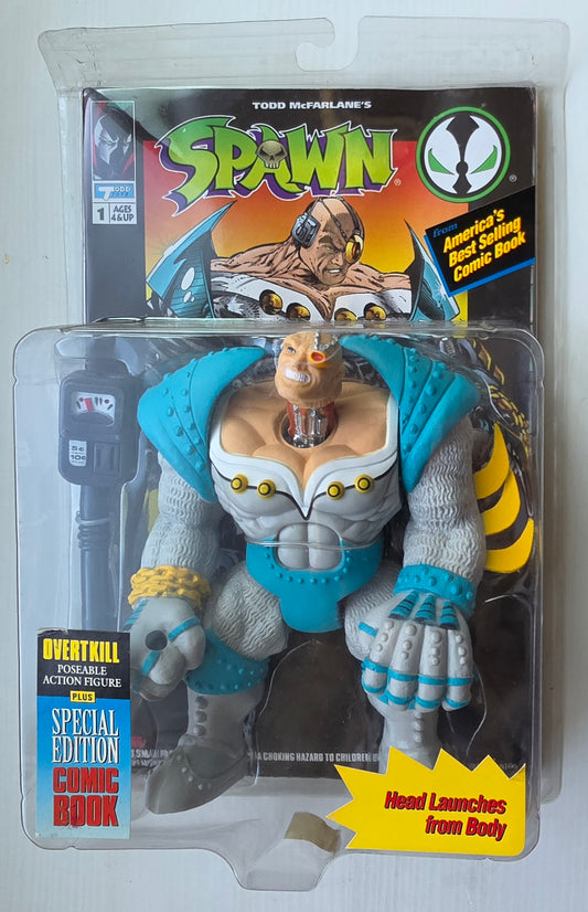 MCFARLANE TOYS SPAWN OVERTKILL WITH COMIC BOOK [J02] Spawn Todd Toys