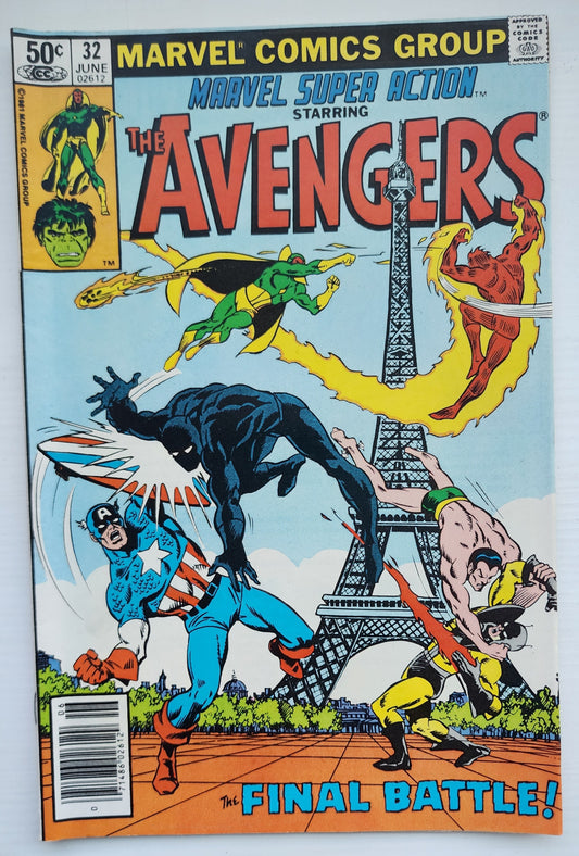 MARVEL SUPER ACTION #32 AVENGERS NEWSSTAND 1981 Marvel Super Action MARVEL COMICS