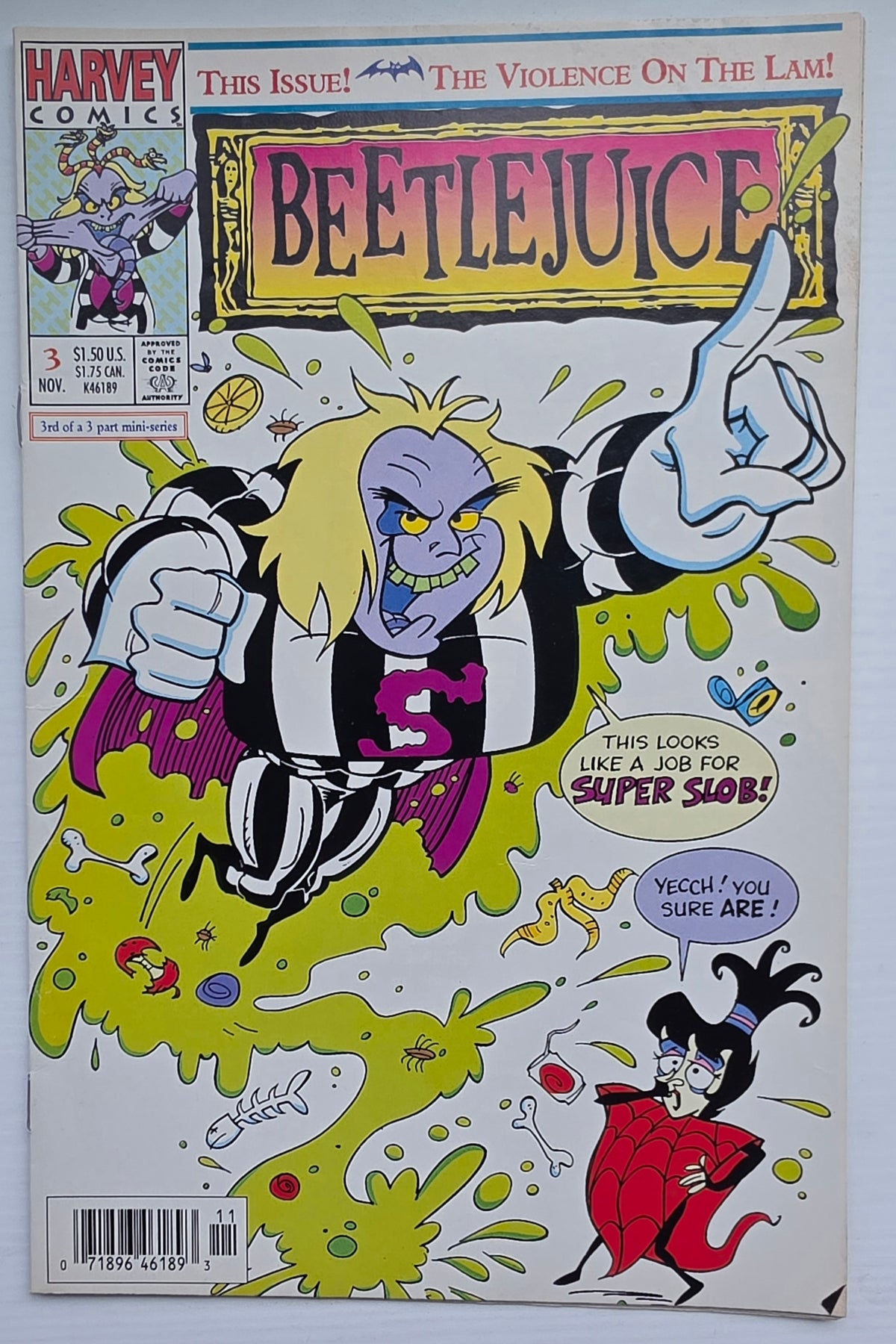 BEETLEJUICE #3 1991 NEWSSTAND Beetle Juice HARVEY COMICS