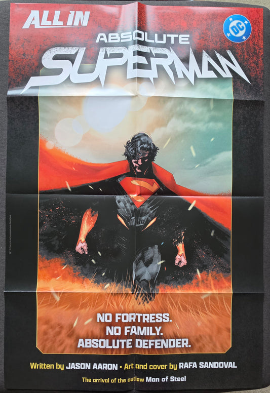 ABSOLUTE SUPERMAN #1 FOLDED PROMOTIONAL POSTER Batman DC COMICS