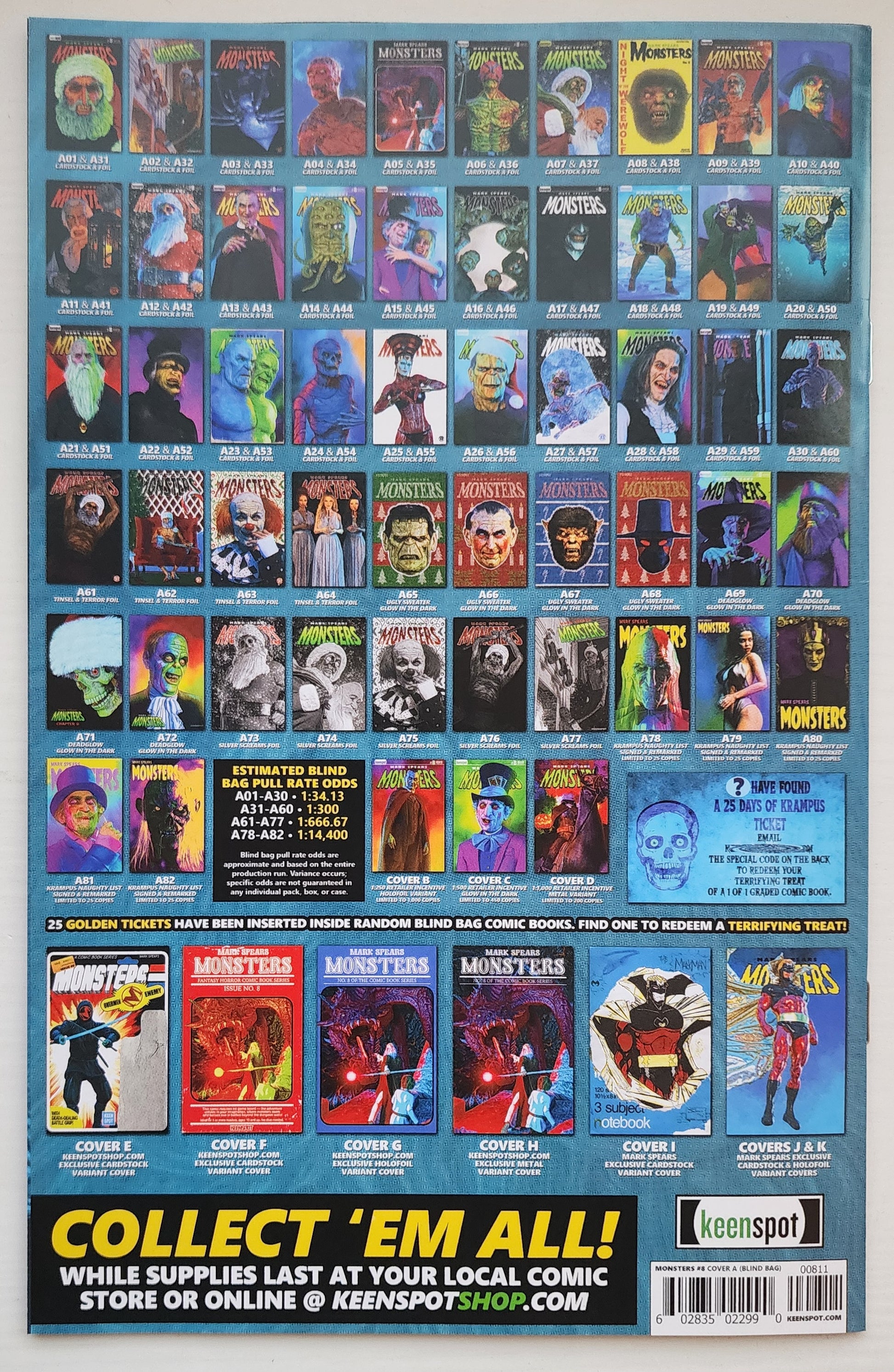 MARK SPEARS MONSTERS #8 BLIND BAG VARIANT A15 Universal Monsters KEENSPOT ENTERTAINMENT