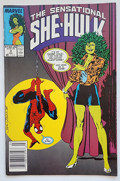 SENSATIONAL SHE-HULK #3 NEWSSTAND 1989 She-Hulk MARVEL COMICS