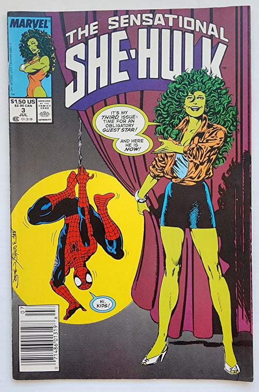SENSATIONAL SHE-HULK #3 NEWSSTAND 1989 She-Hulk MARVEL COMICS