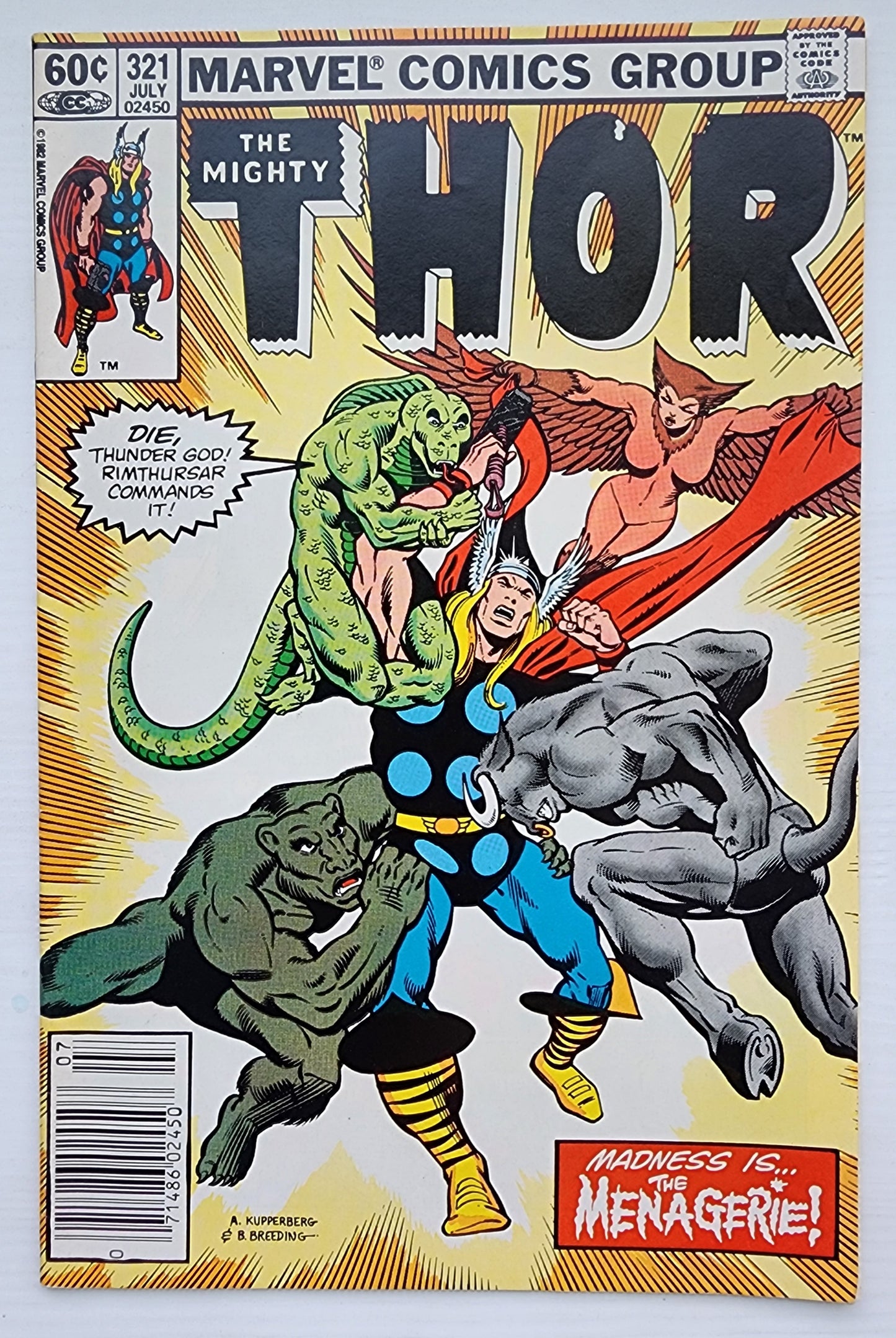 THOR #321 NEWSSTAND 1982 Thor MARVEL COMICS