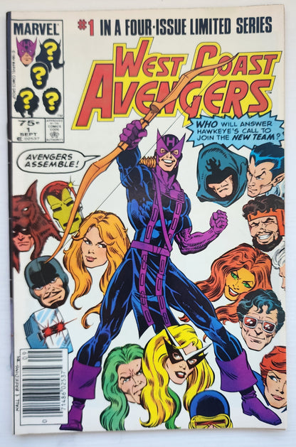 WEST COAST AVENGERS #1-#4 LIMITED SERIES NEWSSTAND 1984 West Coast Avengers MARVEL COMICS
