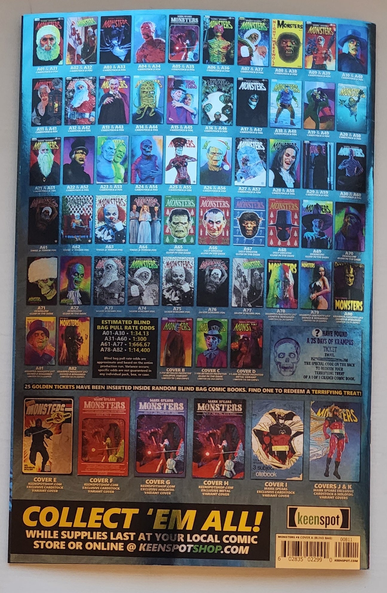 MARK SPEARS MONSTERS #8 BLIND BAG VARIANT A45 FOIL Universal Monsters KEENSPOT ENTERTAINMENT