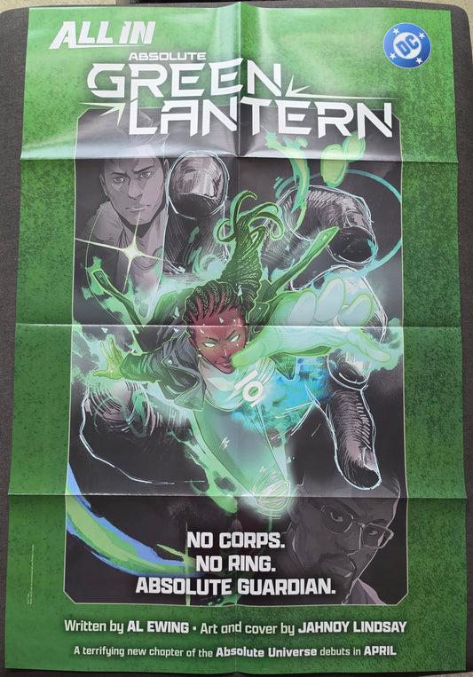 ABSOLUTE GREEN LANTERN #1 FOLDED PROMOTIONAL POSTER Batman DC COMICS