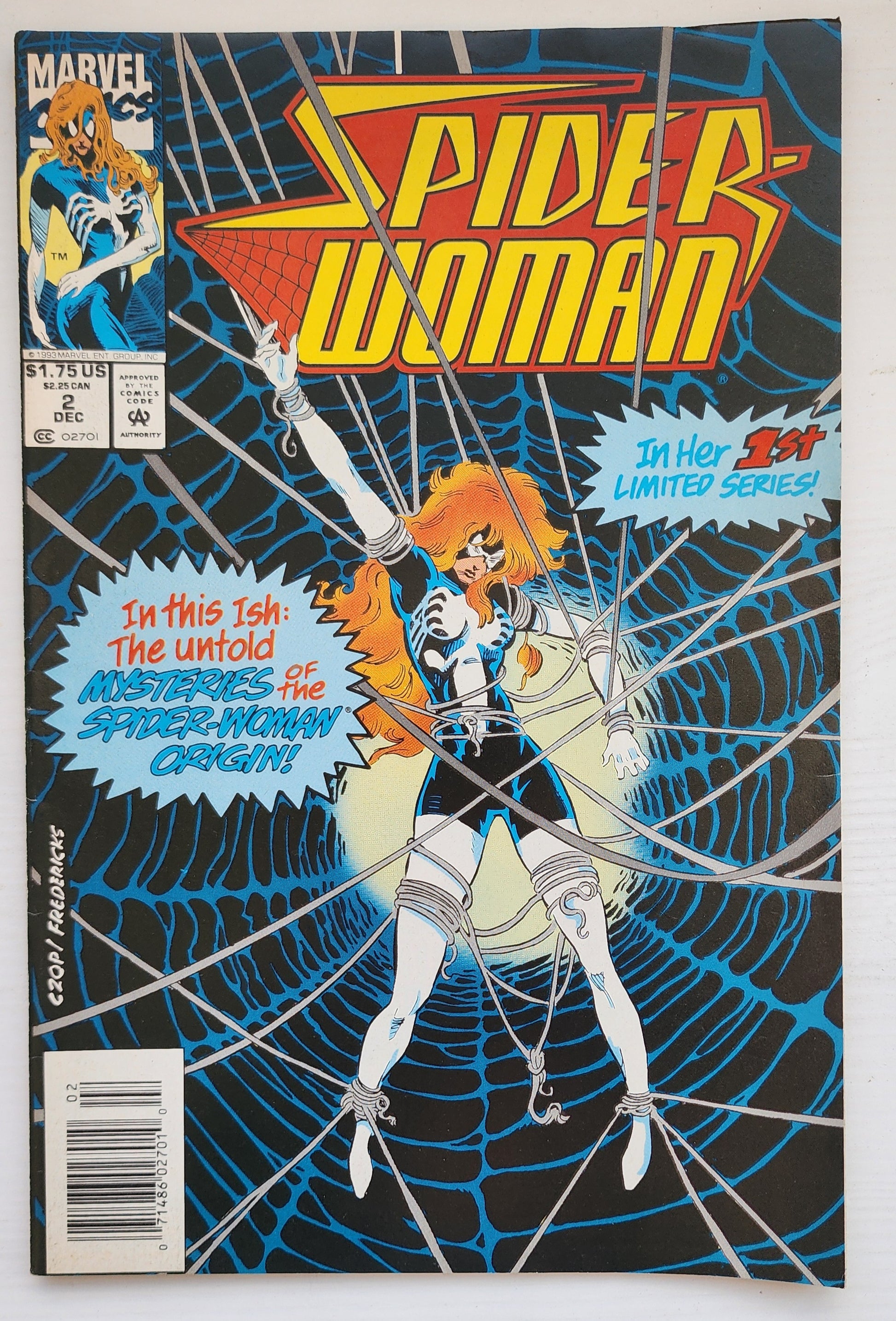 SPIDER-WOMAN #2 NEWSSTAND 1993 Spider-Woman MARVEL COMICS