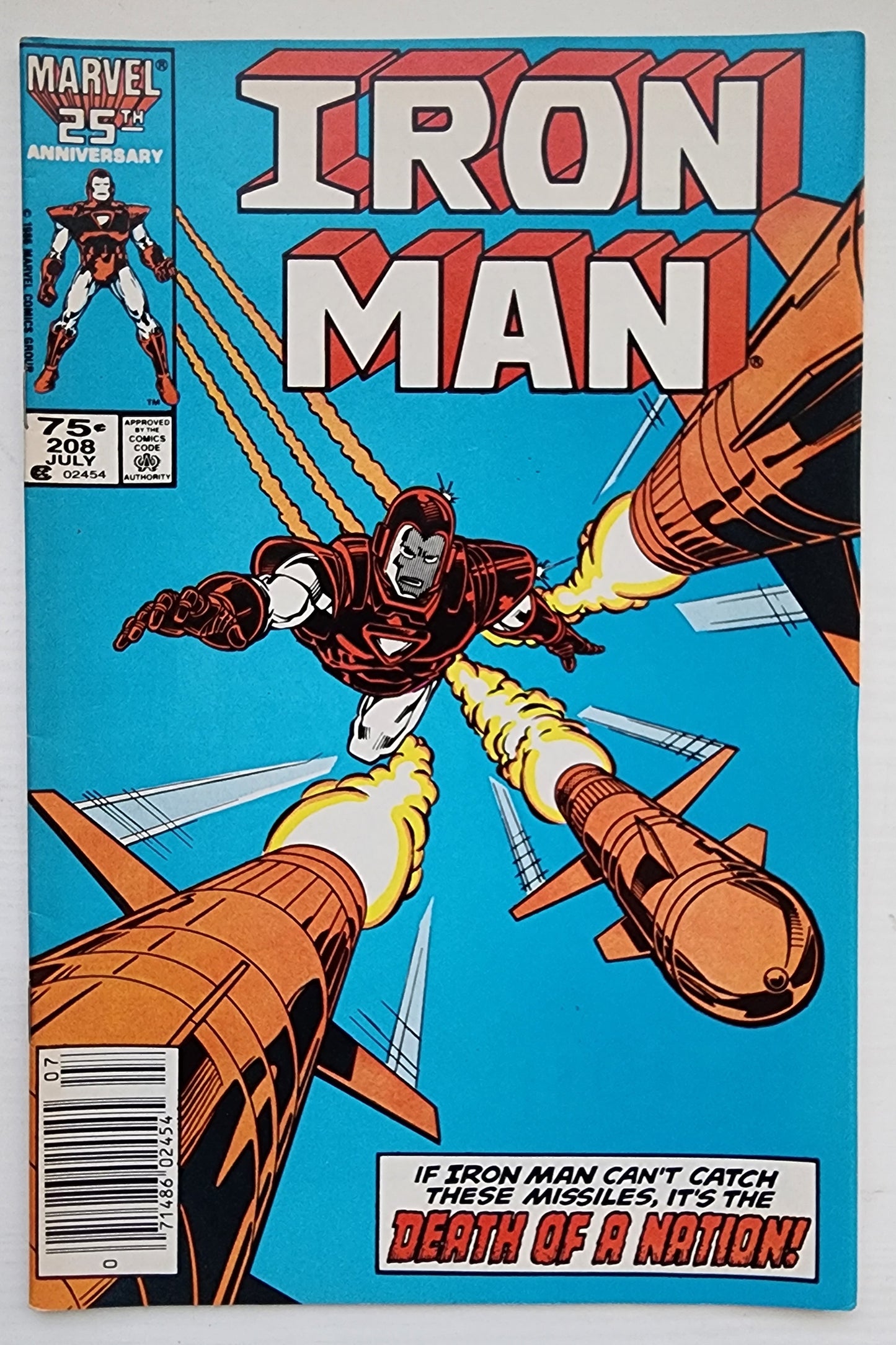 IRON MAN #208 NEWSSTAND 1986 Iron Man MARVEL COMICS