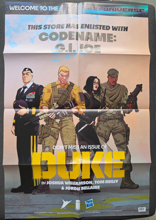 GI JOE COMBRA COMMANDER DUKE DOUBLE SIDED FOLDED PROMOTIONAL POSTER Batman DC COMICS