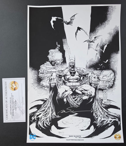 BATMAN BLACK & WHITE VOL 1 #3 PRINT SIGNED MARC SILVESTRI SDCC 2018 Batman DC COMICS