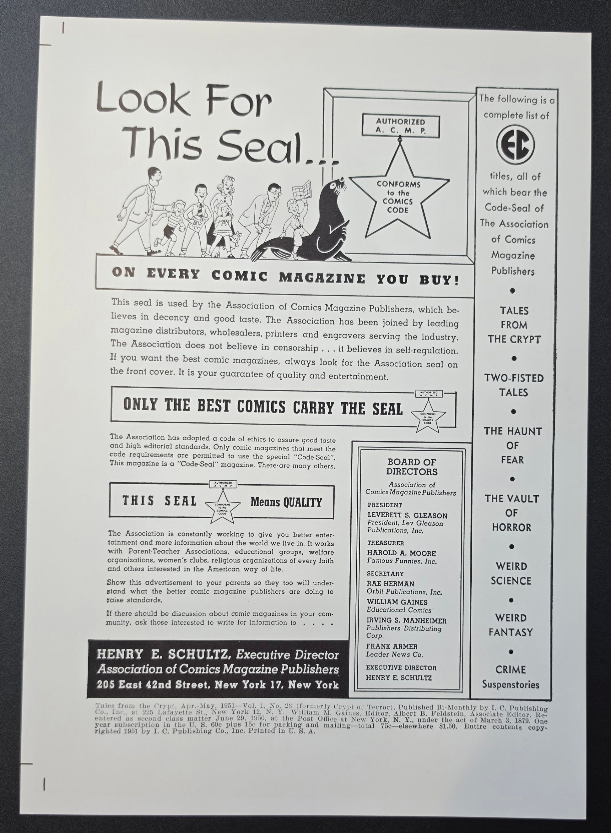 EC COMICS TALES FROM THE CRYPT #23 PRINT EC Comics EC Comics