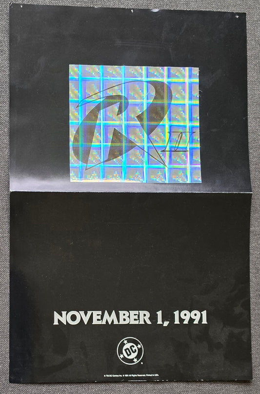 ROBIN 2 FOLDED PROMOTIONAL POSTER 1991 Robin DC COMICS