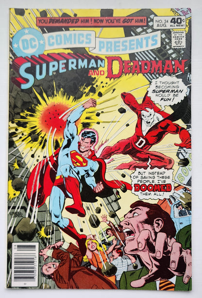 DC COMICS PRESENTS #24 SUPERMAN DEADMAN 1980 NEWSSTAND DC Comics Presents DC Comics