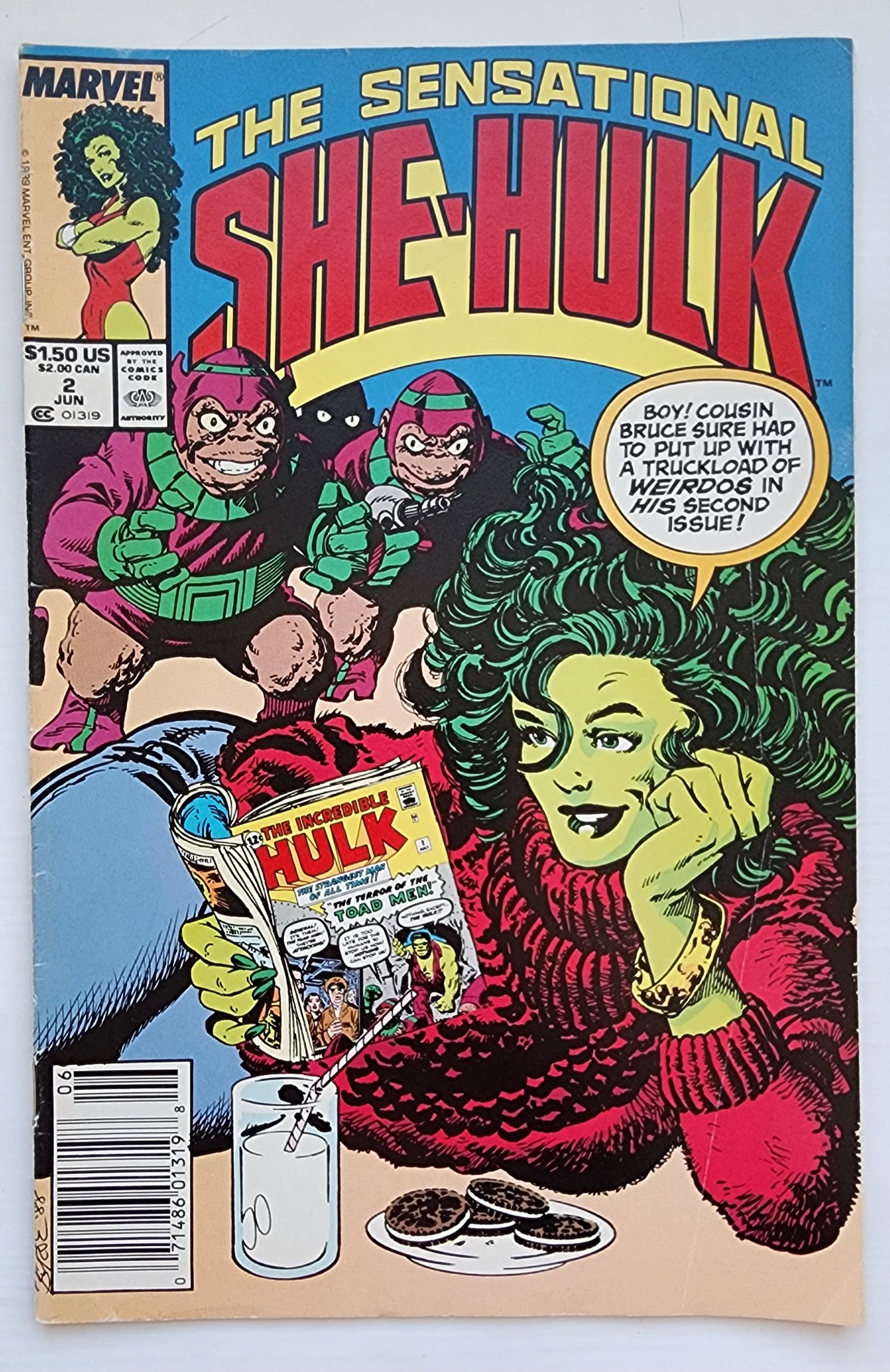 SENSATIONAL SHE-HULK #2 NEWSSTAND 1989 She-Hulk MARVEL COMICS