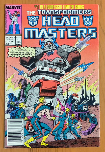 TRANSFORMERS HEAD MASTERS #1 1987 NEWSSTAND Transformers MARVEL COMICS