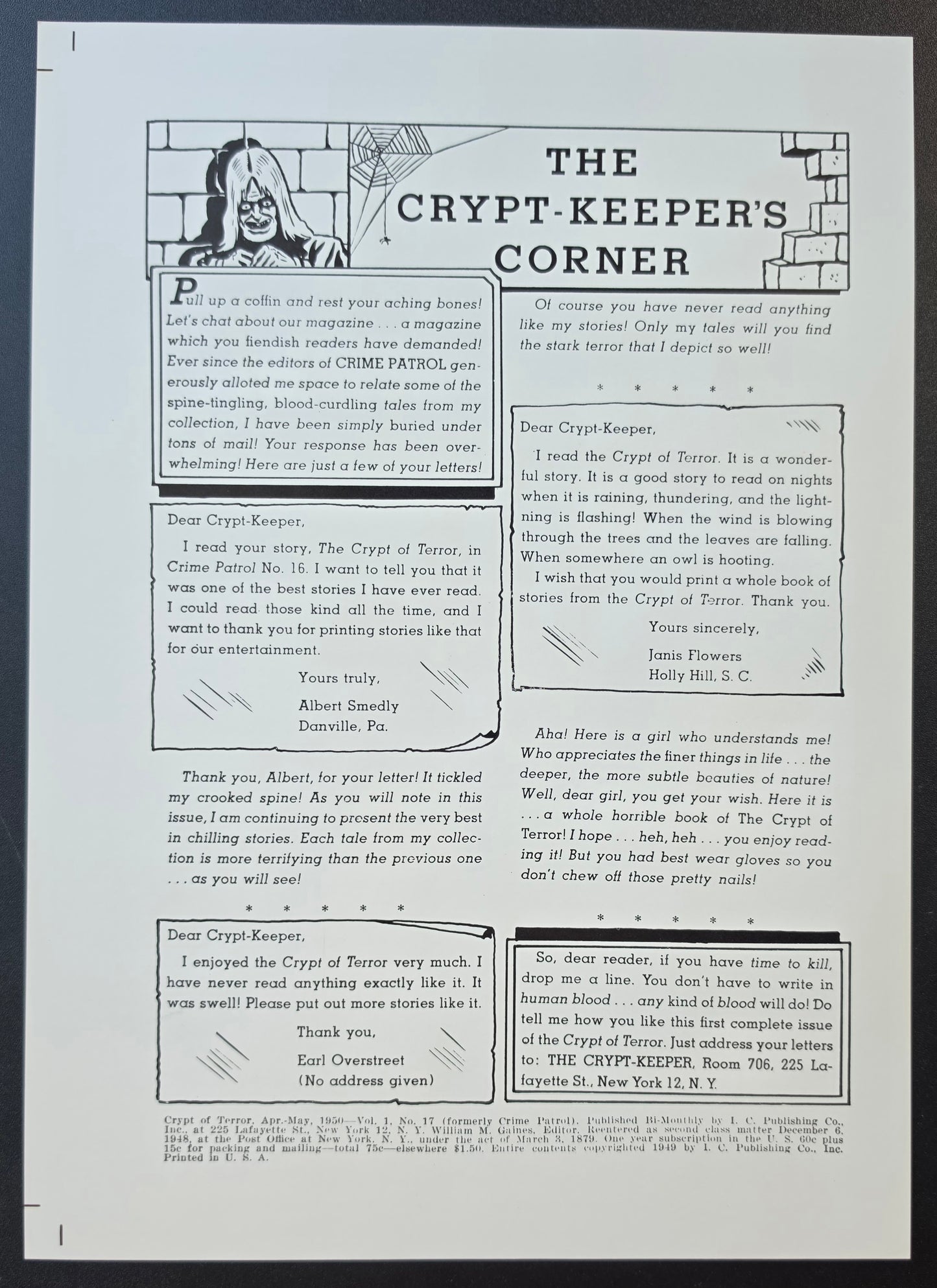 CRYPT OF TERROR #17 PRINT EC Comics EC Comics