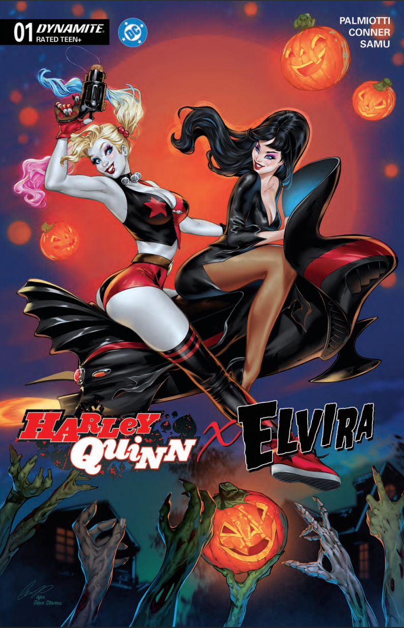 HARLEY QUINN X ELVIRA #1 SSCO ELIAS CHATZOUDIS HOMAGE SET OF 3 2025 DYNAMITE ENTERTAINMENT
