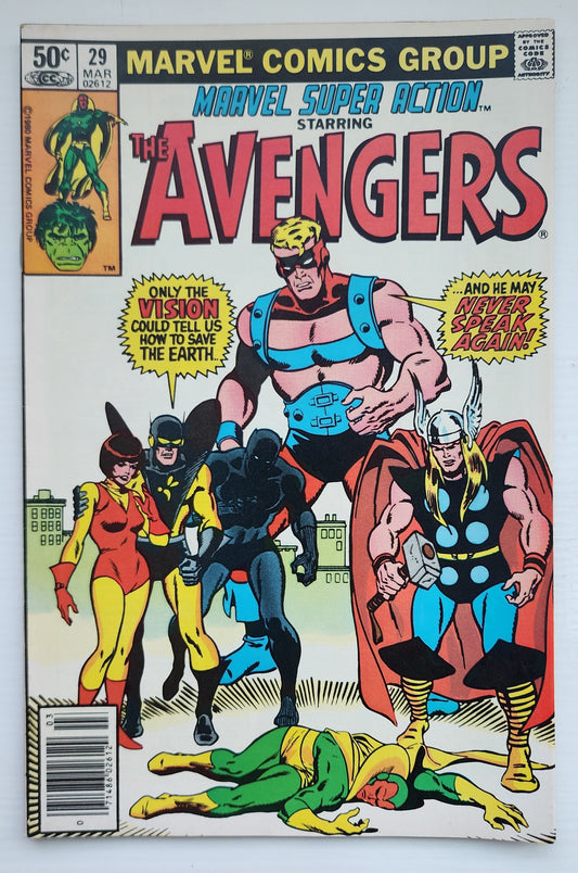 MARVEL SUPER ACTION #29 AVENGERS NEWSSTAND 1981 Marvel Super Action MARVEL COMICS