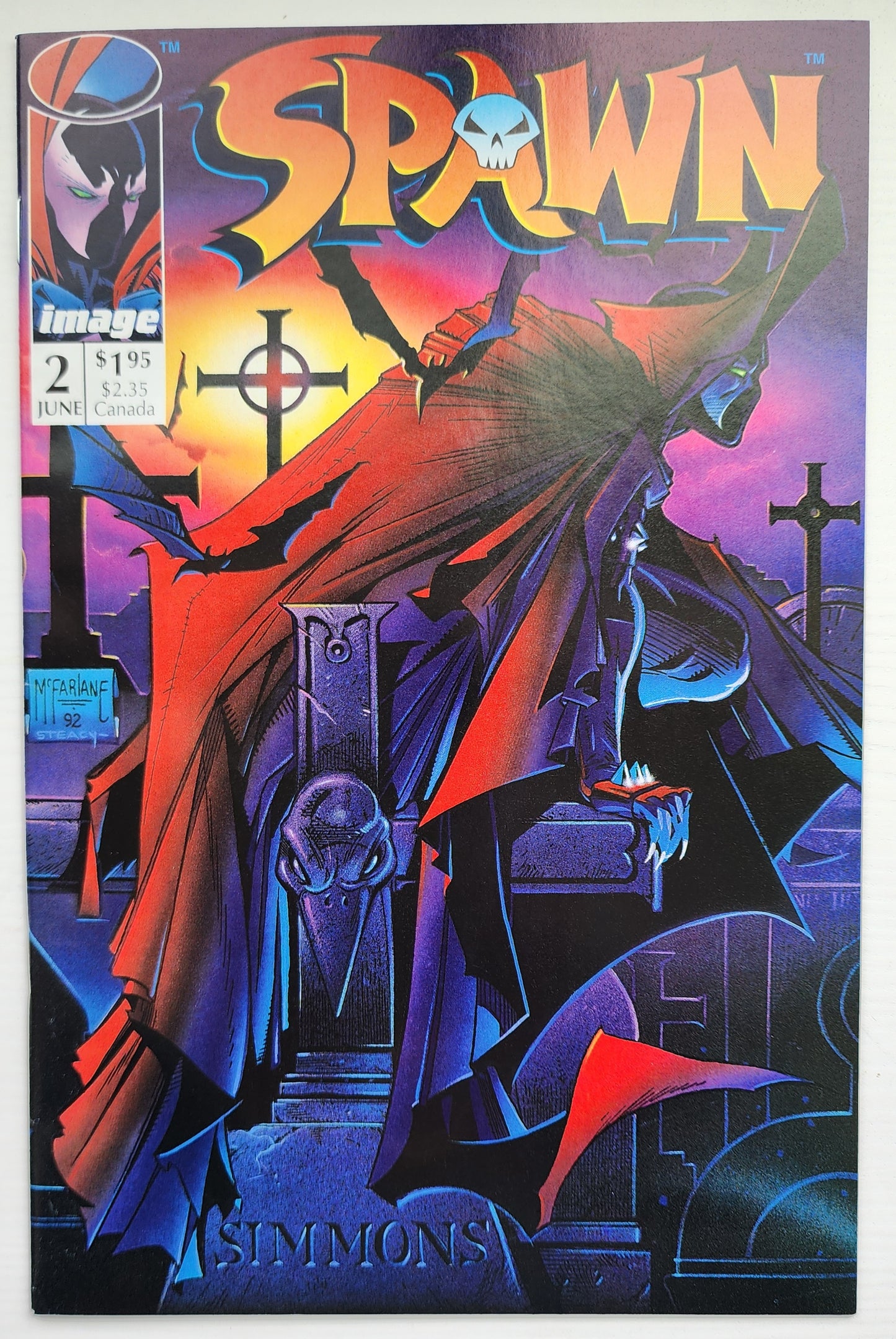 SPAWN #2 1992 SPAWN #2 "1ST APPEARANCE OF THE VIOLATOR" Spawn IMAGE COMICS