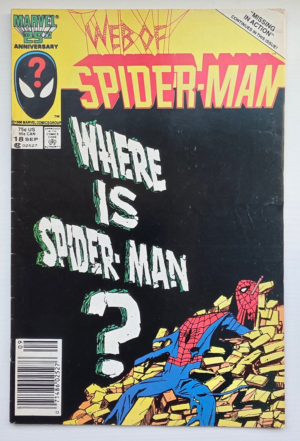 WEB OF SPIDER-MAN #18 1986 NEWSSTAND (CAMEO EDDIE BROCK) Spider-Man MARVEL COMICS
