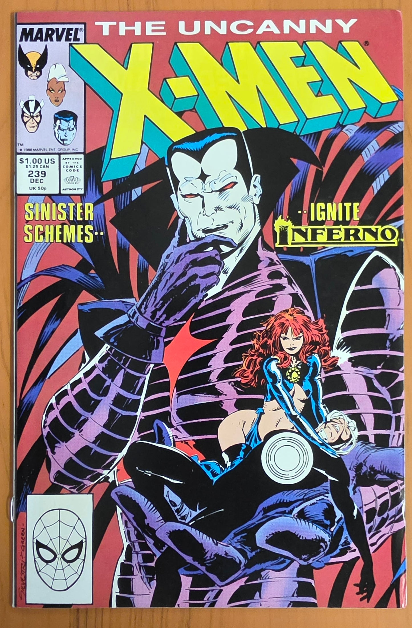 UNCANNY X-MEN #239 1988 (1ST COVER APP MR SINISTER) [J03] Uncanny X-Men MARVEL COMICS