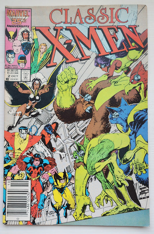 CLASSIC X-MEN #2 NEWSSTAND 1986 Classic X-Men MARVEL COMICS