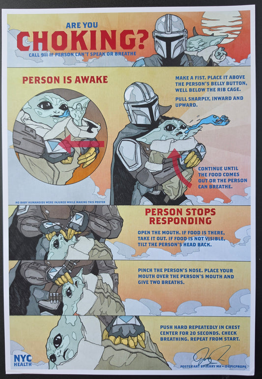 MANDALORIAN GROGU CHOKING PRINT MARVEL COMICS
