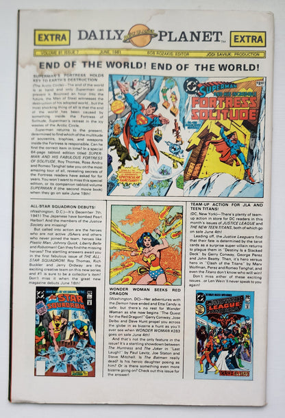 WORLDS FINEST #271 1981 NEWSSTAND Worlds Finest DC Comics