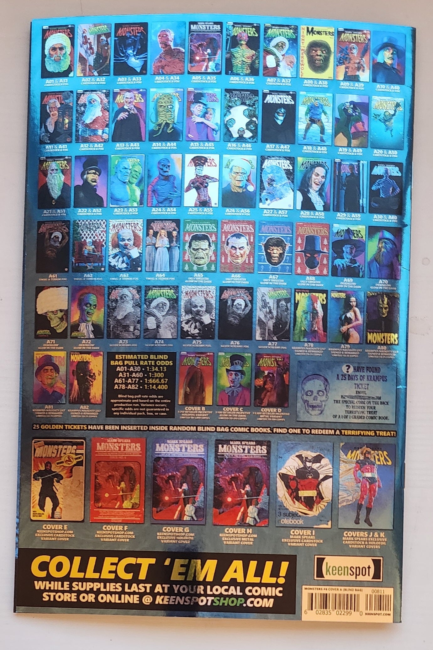 MARK SPEARS MONSTERS #8 BLIND BAG VARIANT A73 SILVER SCREAMS FOIL Universal Monsters KEENSPOT ENTERTAINMENT