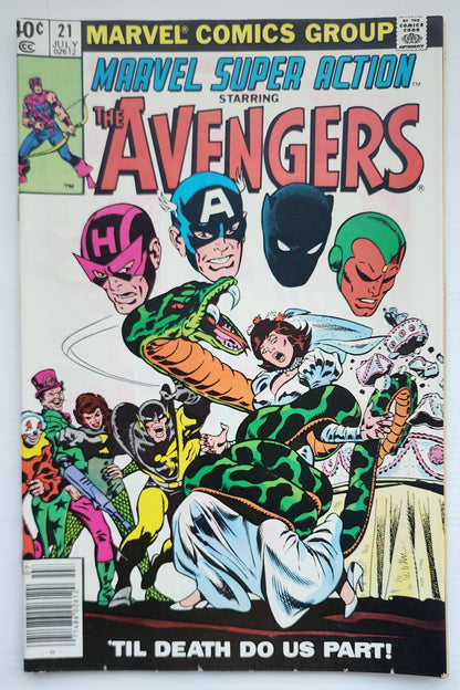 MARVEL SUPER ACTION #21 AVENGERS NEWSSTAND 1980 Marvel Super Action MARVEL COMICS
