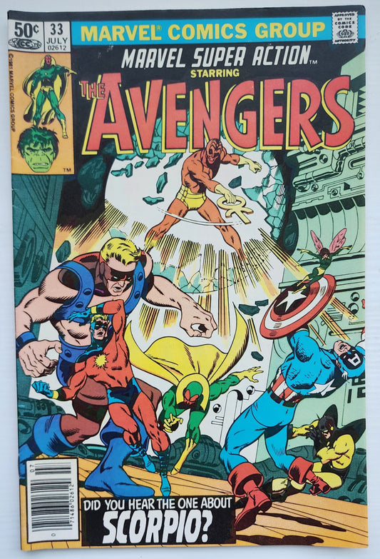 MARVEL SUPER ACTION #33 AVENGERS NEWSSTAND 1981 Marvel Super Action MARVEL COMICS