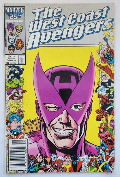 WEST COAST AVENGERS #14 NEWSSTAND 1986 West Coast Avengers MARVEL COMICS