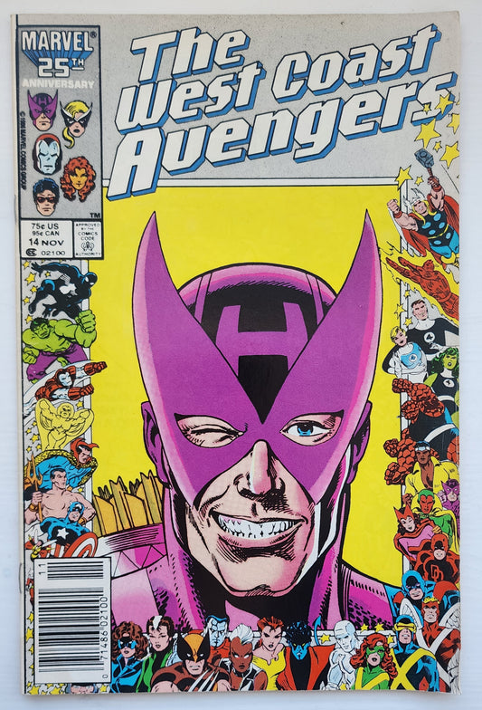 WEST COAST AVENGERS #14 NEWSSTAND 1986 West Coast Avengers MARVEL COMICS