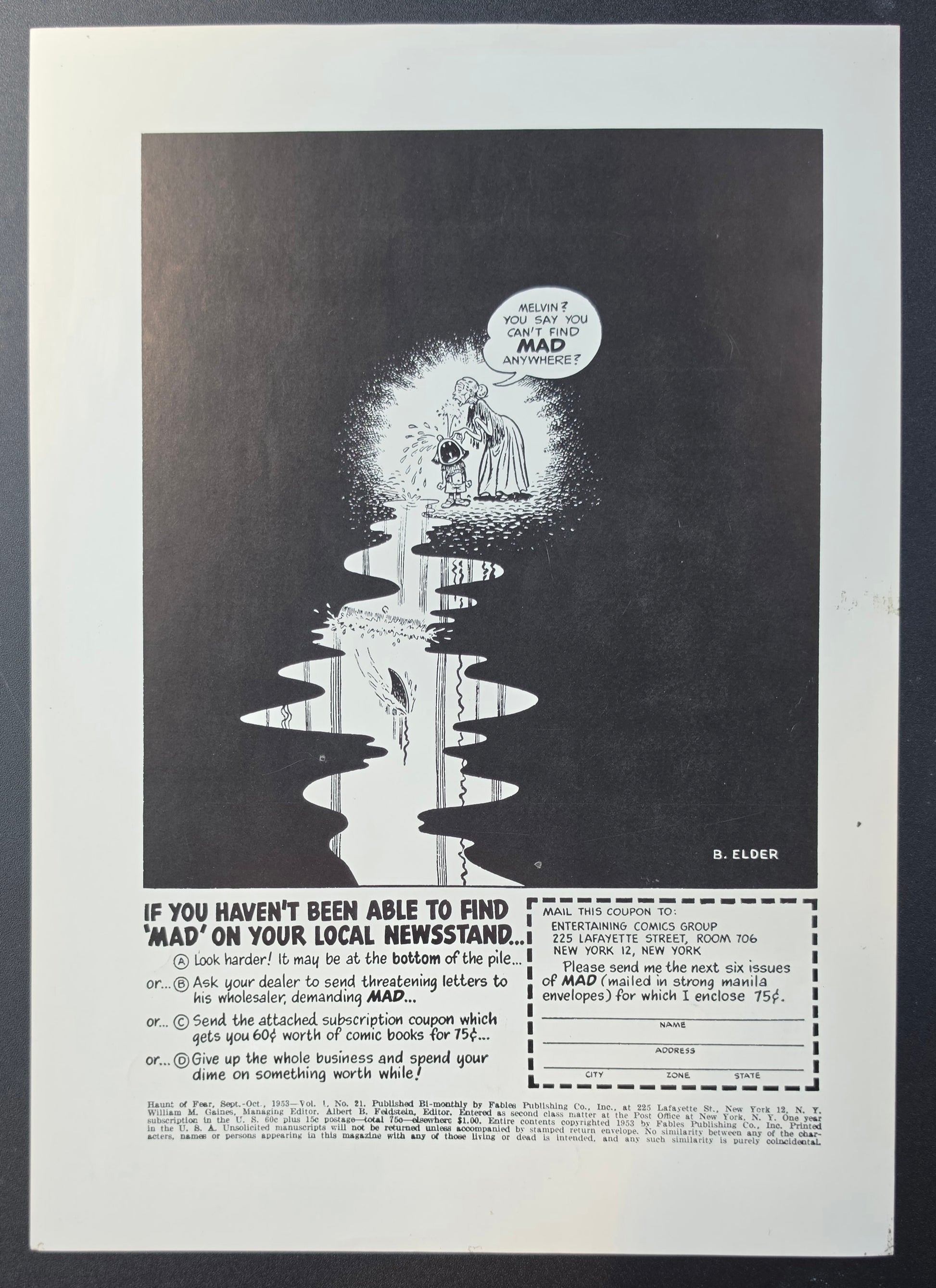 EC COMICS HAUNT OF FEAR #21 PRINT EC Comics EC Comics