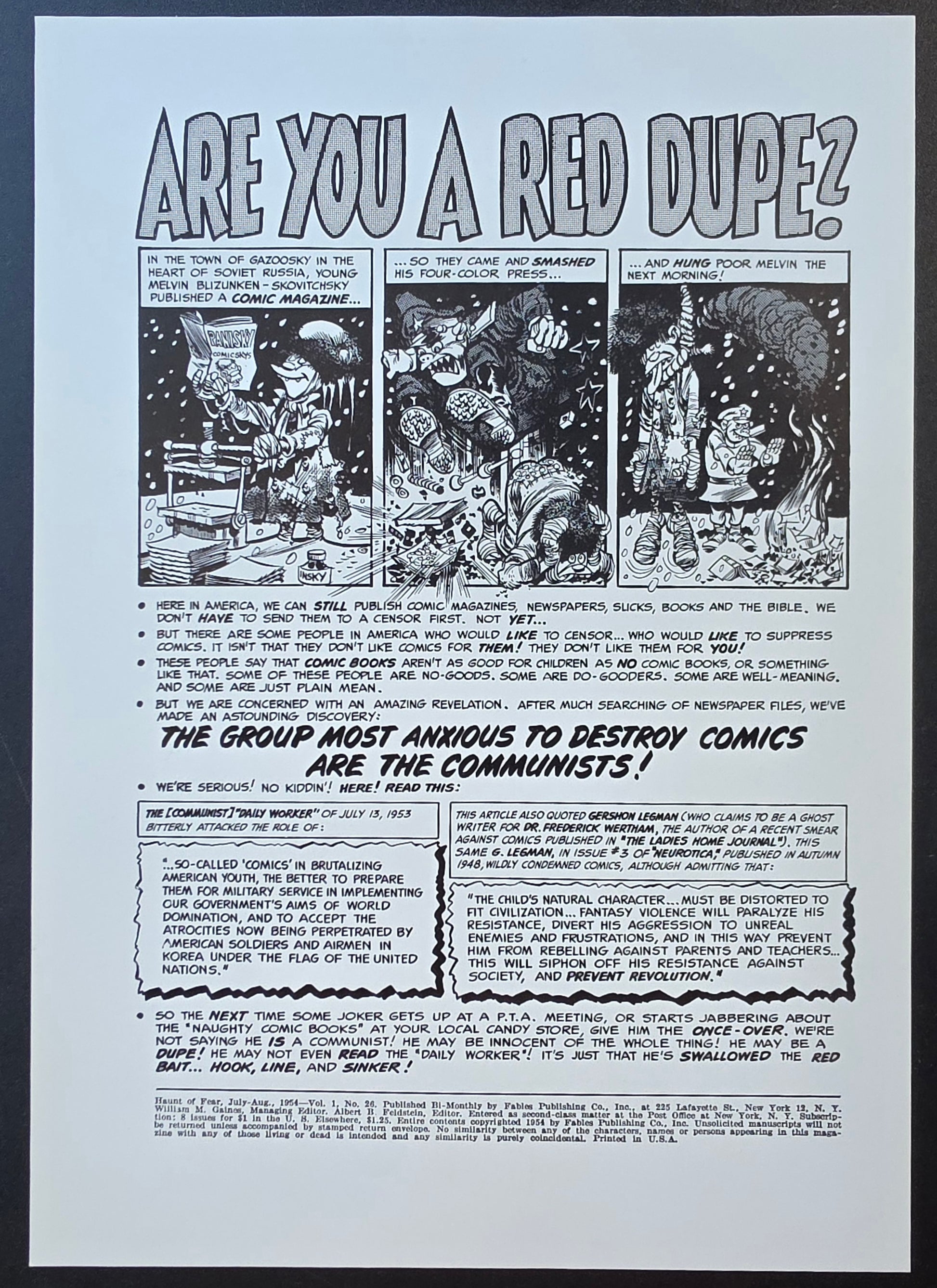 HAUNT OF FEAR #26 PRINT EC Comics EC Comics