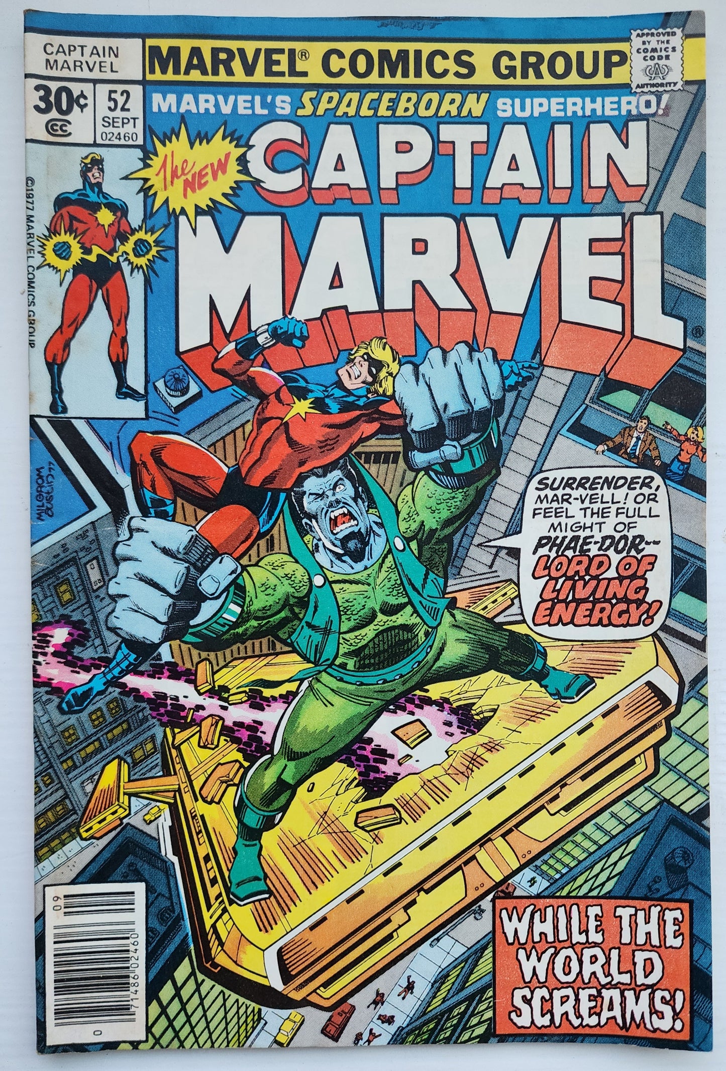 CAPTAIN MARVEL #52 NEWSSTAND 1977 Captain Marvel MARVEL COMICS